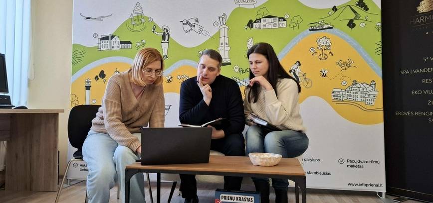 Projektinės veiklos aptarimas su Prienų miesto vietos veiklos grupės pirmininku Mindaugu Ruku