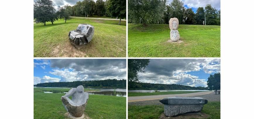 On the coast of the Nemunas, the granite stones enlivened the pedestrian path by turning them into new artistic accents - sculptures.