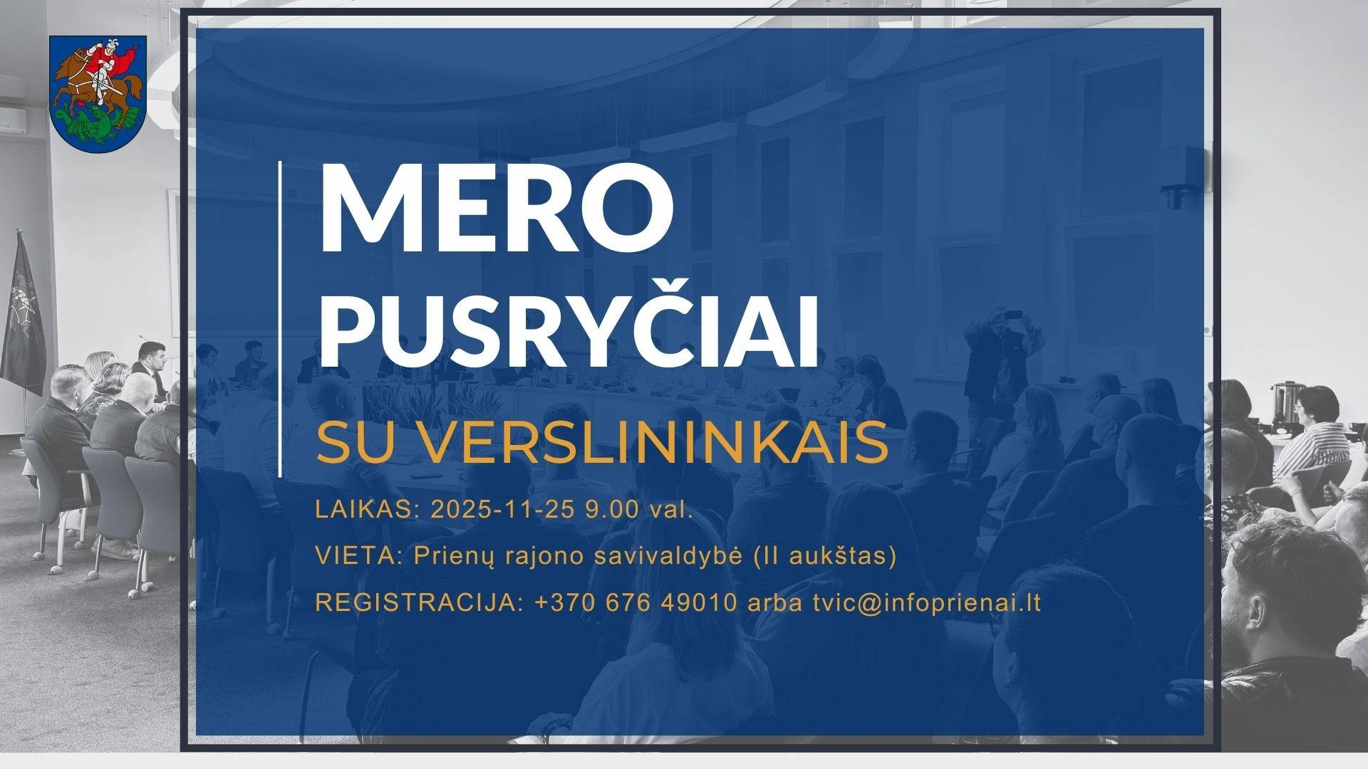 Мэр муниципалитета Пренайского района приглашает региональных предпринимателей и инвесторов на завтрак