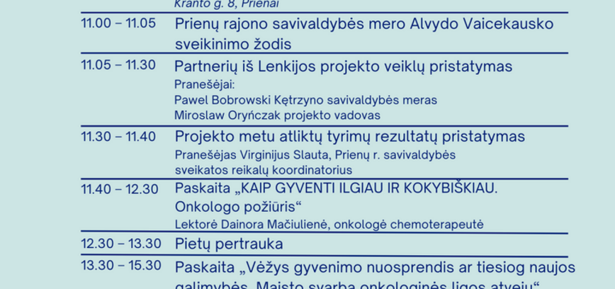 Tarptautinė konferencija „Vėžio iššūkiai – kaip juos įveikti?“