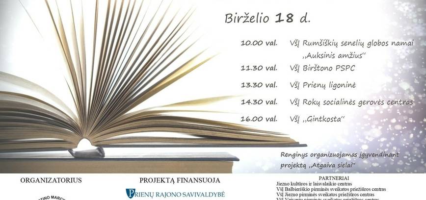Prienų Justino Marcinkevičiaus viešosios bibliotekos projekto „Atgaiva sielai“ renginiai
