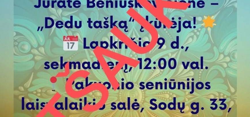 CANCELLED. Creative session with Jūrate Beniuškevičienė, founder of the studio 