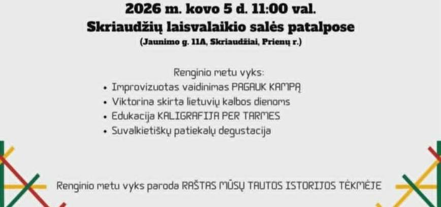 Lietuvių kalbos dienoms skirtas renginys „Atvertos durys. Tarmės 2026“
