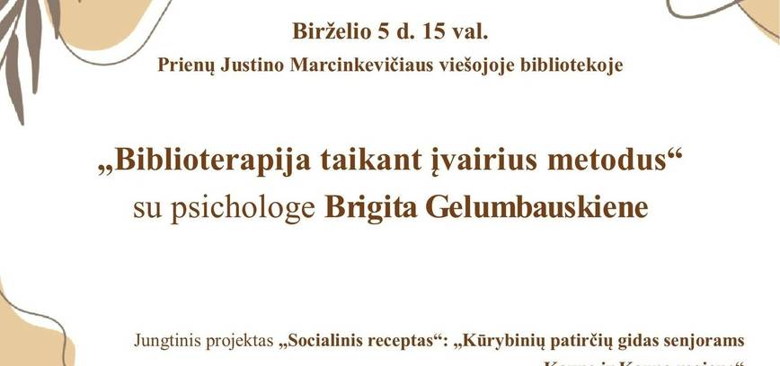 Užsiėmimas „Biblioterapija taikant įvairius metodus“