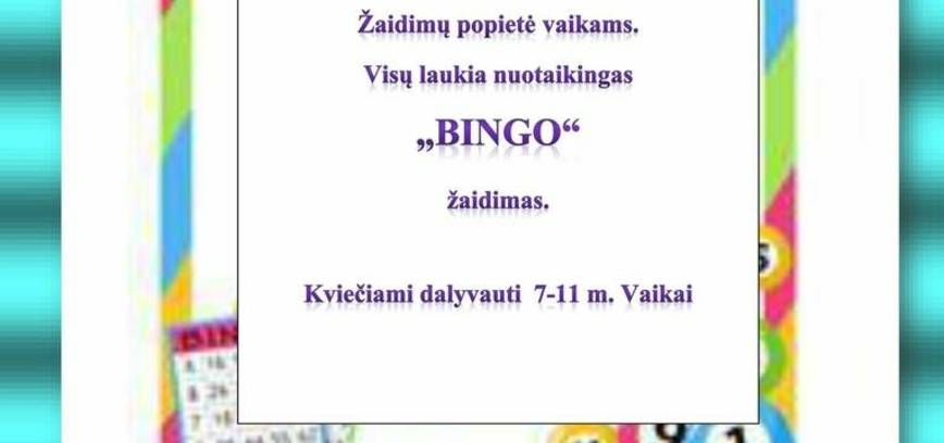 Žaidimų popietė vaikams