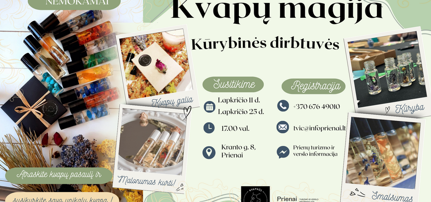 Kūrybinės dirbtuvės „Kvapų magija“