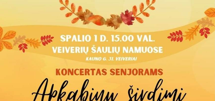 Tarptautinei pagyvenusių žmonių dienai skirtas koncertas senjorams „Apkabinu širdimi“