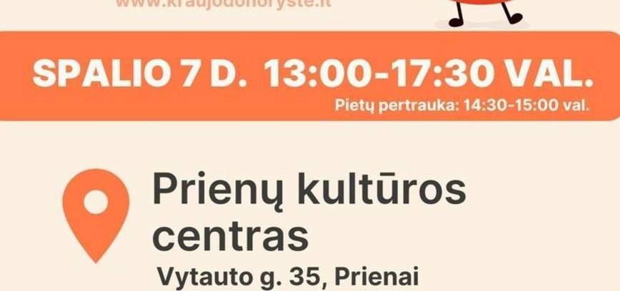 Nacionalinio kraujo centro organizuojama kraujo donorystės akcija