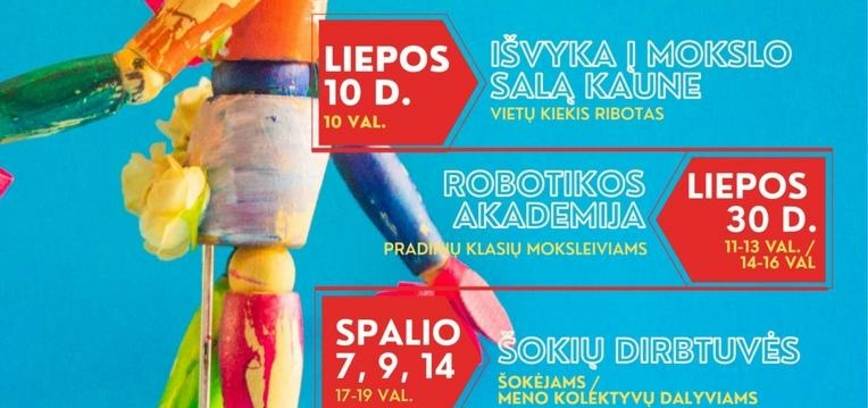 Meninio meistriškumo ir technologijų projekto „Kūrybos kodas: menas ir technologijos“ renginiai