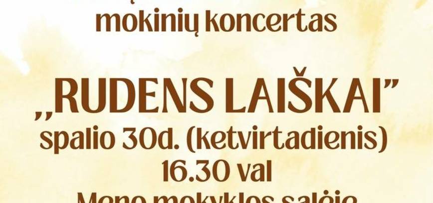 Prienų meno mokyklos mokinių koncertas „Rudens laiškai“