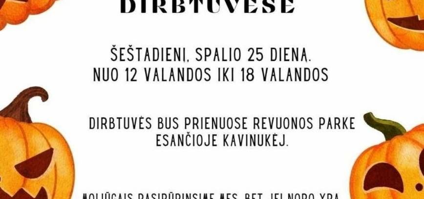 Moliūgų skaptavimo dirbtuvės