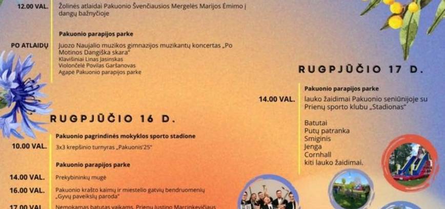 Летний фестиваль в Пакунисе «Тропа, пахнущая травами»