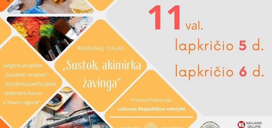 Užsiėmimas „Spalvų gurkšnis“ senjorams