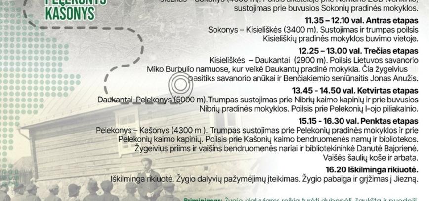 a walking tour to honor the volunteers of the Jiezna region, to remember and remind of the importance of rural elementary schools and their fate