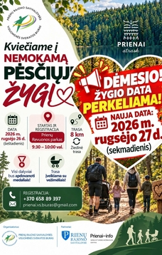 Nemokamas pėsčiųjų žygis Prienuose. PAKEISTA ŽYGIO DATA!