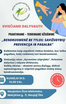 Praktinis-teorinis užsiėmimas „Bendruomenė be tylos: savižudybių prevencija ir pagalba“