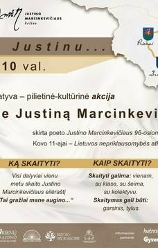 Akcijoje „Skaitome Justiną Marcinkevičių“