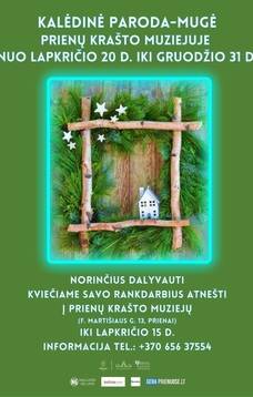 Kviečiame dalyvauti Kalėdinėje parodioje-mugėje Prienų krašto muziejuje
