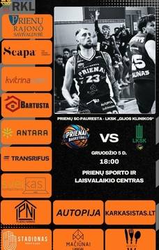 Regional Basketball League Division B match: "Prieų SC-Pauresta" – LKSK "Gijos klinikos"