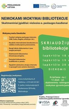 Mokymai gyventojams „Skaitmeniniai įgūdžiai: viešosios e. paslaugos kasdienai“
