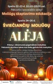 Šviečianti moliūgų alėja Pakuonyje