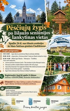 Pėsčiųjų žygis po Išlaužo seniūnijos lankytinas vietas