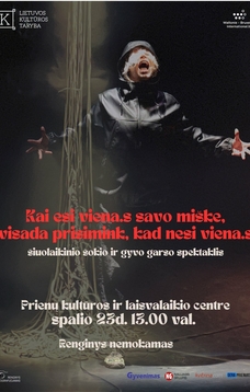 šiuolaikinio šokio ir gyvo garso spektaklis „Kai esi viena.s savo miške visada prisimink kad nesi viena.s“