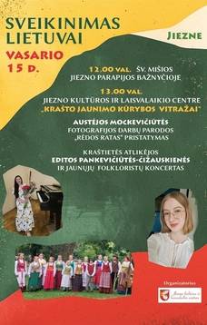 Renginiai, skirti Lietuvos valstybės atkūrimo dienai Jiezne