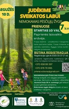 Walking tour "Let's move for health" in Prienai
