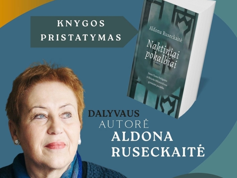 October 21 at 3:00 p.m. in Balbieriškis Library – presentation of Aldona Ruseckaitė's book "Night Conversations. Parallels in the Lives of Juozas Tumas-Vaižgantas and Ričardas Mikutavičius"