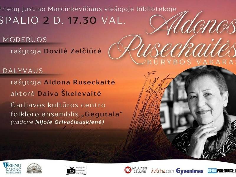 Rašytojos Aldonos Ruseckaitės kūrybos vakaras