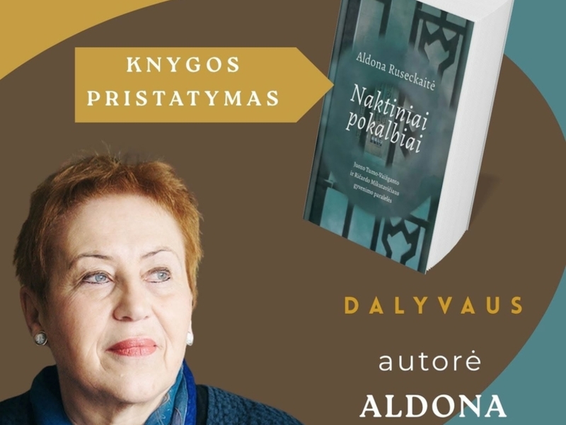 Aldonos Ruseckaitės knygos „Naktiniai pokalbiai. Juozo Tumo-Vaižganto ir Ričardo Mikutavičiaus gyvenimo paralelės“ pristatymas