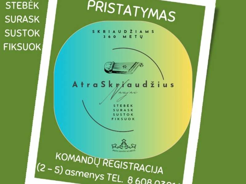 Orientacinio žaidimo „Atrask Skriaudžius“ pristatymas