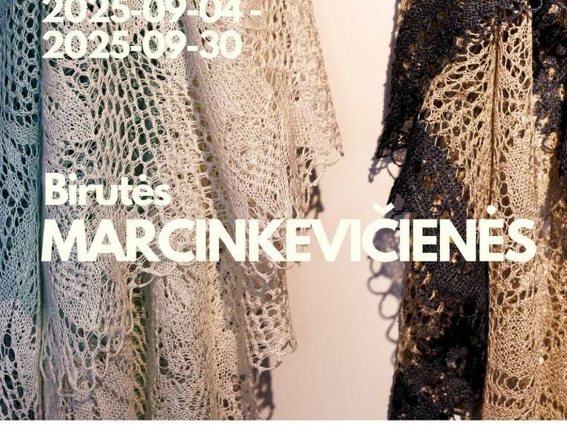 Opening of the tablecloth exhibition of the villager Birutė Marcinkevičienė