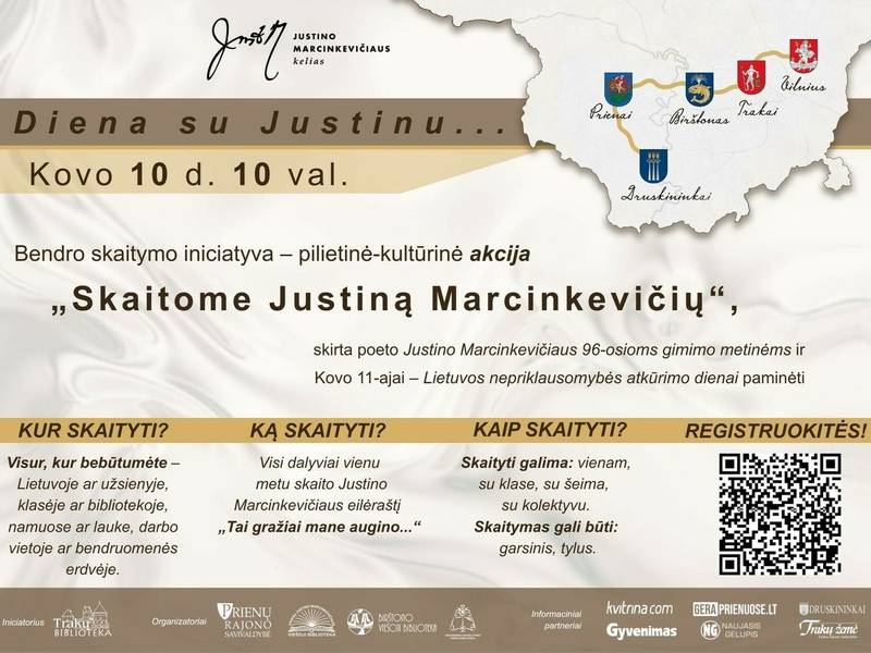 Akcijoje „Skaitome Justiną Marcinkevičių“