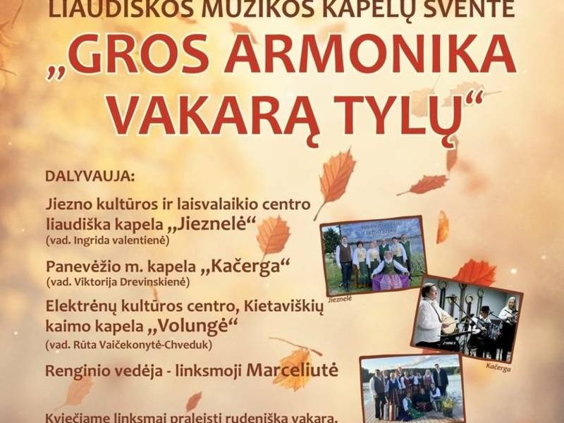 Liaudiškos muzikos kapelų šventė „Gros armonika vakarą tylų“