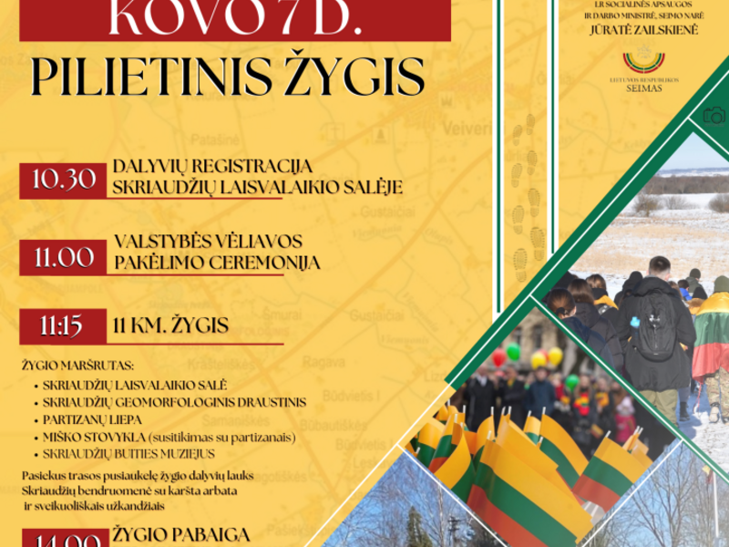 Гражданский марш протяженностью 11 км, посвященный Дню восстановления независимости Литвы.