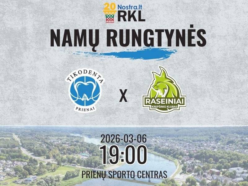 Матч дивизиона А Региональной баскетбольной лиги: Пренай «Тикодента» – Расейняй «Расейняй»