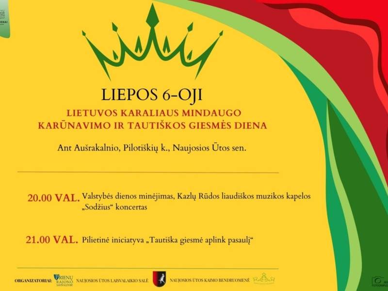 Празднование Дня государственности (коронации короля Литвы Миндовга) и Дня государственного гимна на горе Аушракальнис