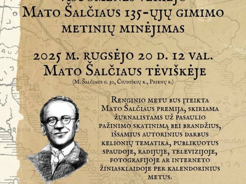 Празднование 135-летия со дня рождения путешественника, журналиста и общественного деятеля Матаса Шальчюса