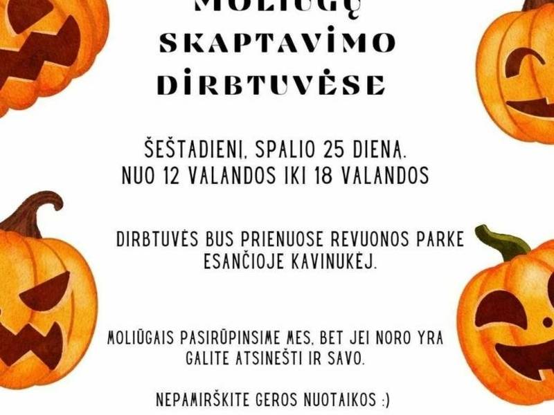 Moliūgų skaptavimo dirbtuvės