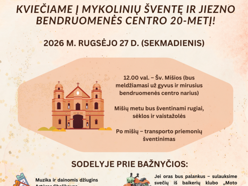 Mykolinių šventė Jiezne ir Jiezno bendruomenės centro 20-mečio minėjimas