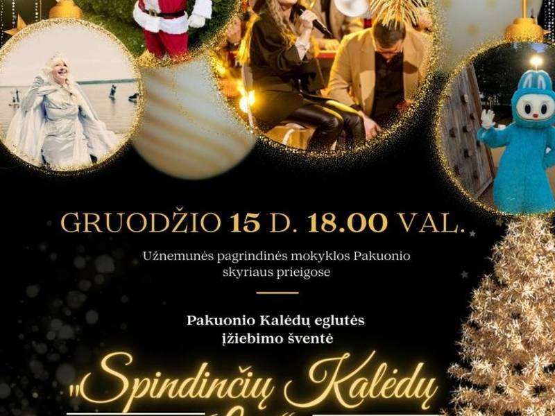 Pakuonio Kalėdų eglutės įžiebimo šventė „Spindinčių Kalėdų link“