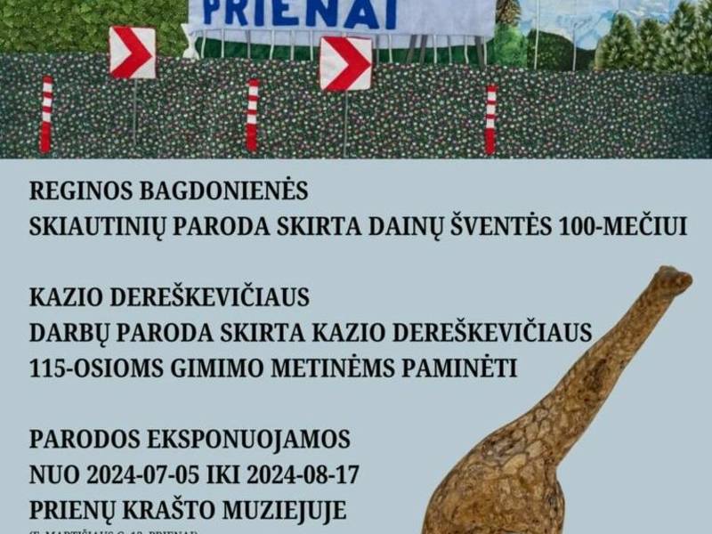 Reginos Bagdonienės skiautinių ir Kazio Dereškevičiaus darbų parodos