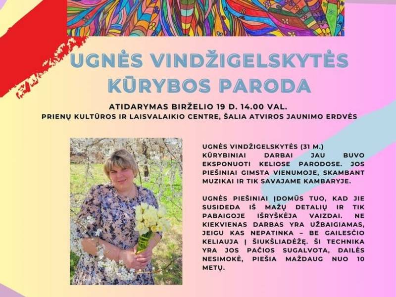 Opening of the exhibition of Ugnė Vindžigelskytė's creative works