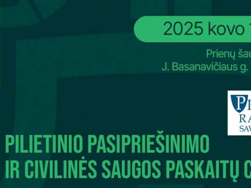 Pilietinio pasipriešinimo ir civilinės saugos paskaitų ciklas – atvira diskusija „Ką reikia žinoti Prienų piliečiui ištikus ekstremaliai situacijai?“