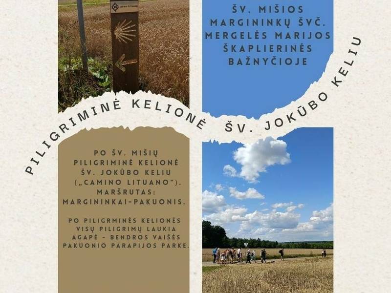 Pilgrimage journey Margininkai - Pakuonis along the Way of St. James
