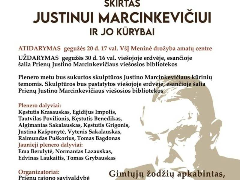 Medžio drožėjų plenero, skirto Justino Marcinkevičiui ir jo kūrybai, atidarymas