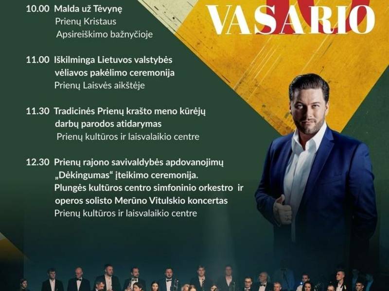 Lietuvos valstybės atkūrimo dienos minėjimas Prienuose