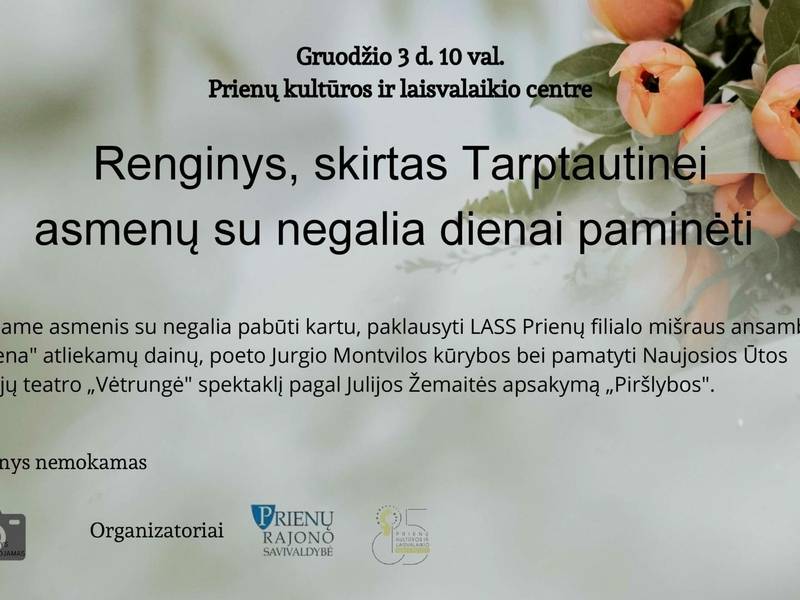 Renginys, skirtas Tarptautinei asmenų su negalia dienai paminėti